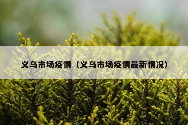 义乌市场疫情（义乌市场疫情最新情况）