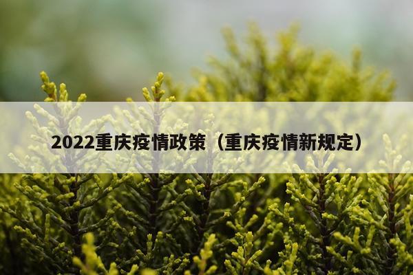 2022重庆疫情政策(重庆疫情新规定)