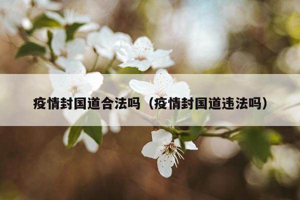疫情封国道合法吗（疫情封国道违法吗）