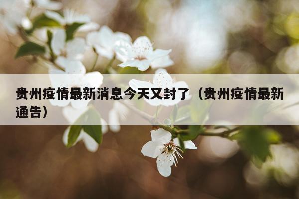 贵州疫情最新消息今天又封了（贵州疫情最新通告）